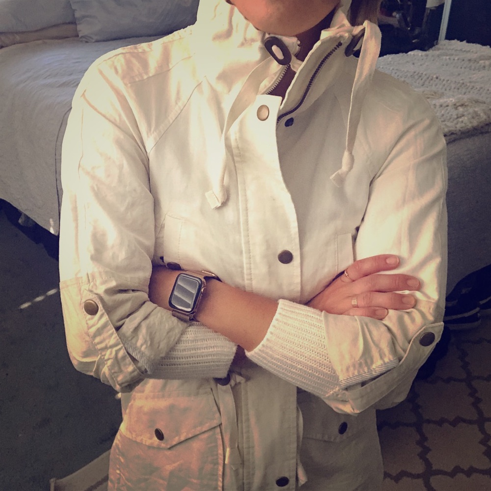 Petite two toned white and cream utility jacket!
